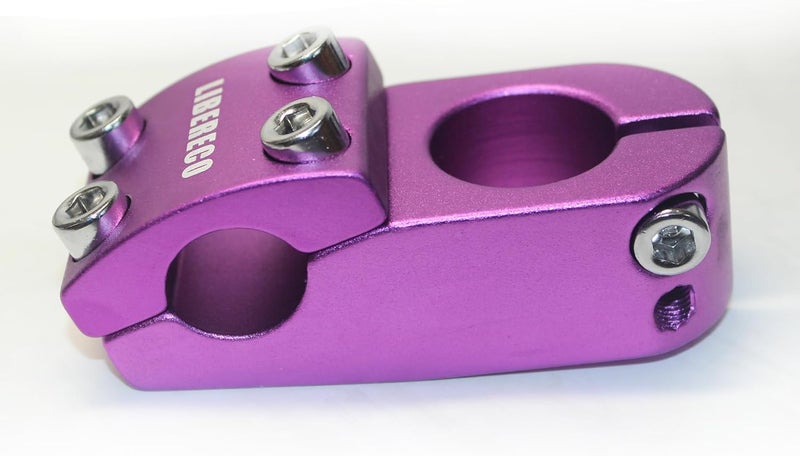 Libereco Aluminum Alloy BMX Stem: Fits 22.2mm Handlebar & 28.6mm Fork: Lightweight High-Strength Freestyle Stem (Purple (Matte Surface), 22.2x28.6x45) - Image 5